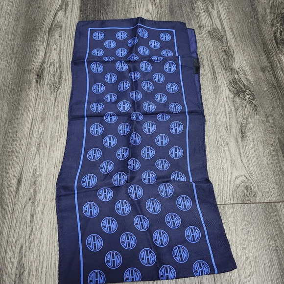 Symmetry women's blue scarf 100% silk - Picture 2 of 3